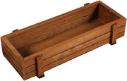 Cassa per piante in legno rettangolare a stile rattan - erbe, fiori, succulente - decorazione di giardino per interni ed esterni