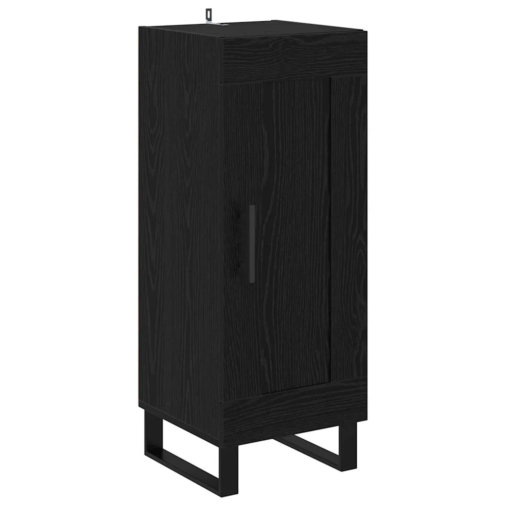 Credenza Rovere Nero 34,5 x 34 x 180 cm Legno multistrato