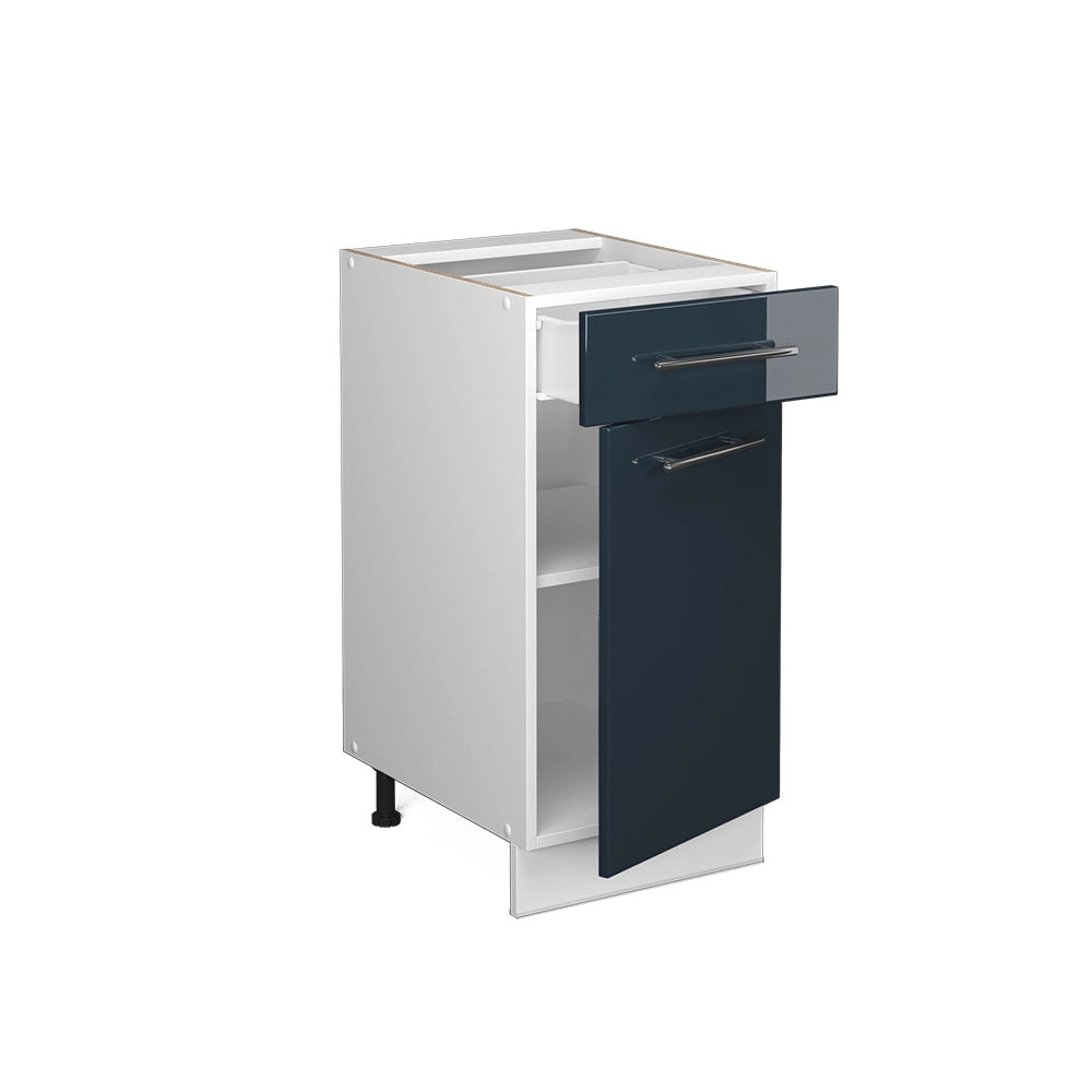 Mobiletto base per cucina Fame-Line Blu scuro lucido/Bianco 40 cm, PL Antracite Vicco