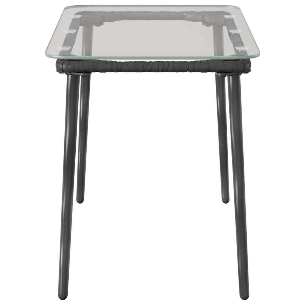 vidaXL Tavolo da Giardino Nero 80 x 40 x 45.5 cm Poly Rattan