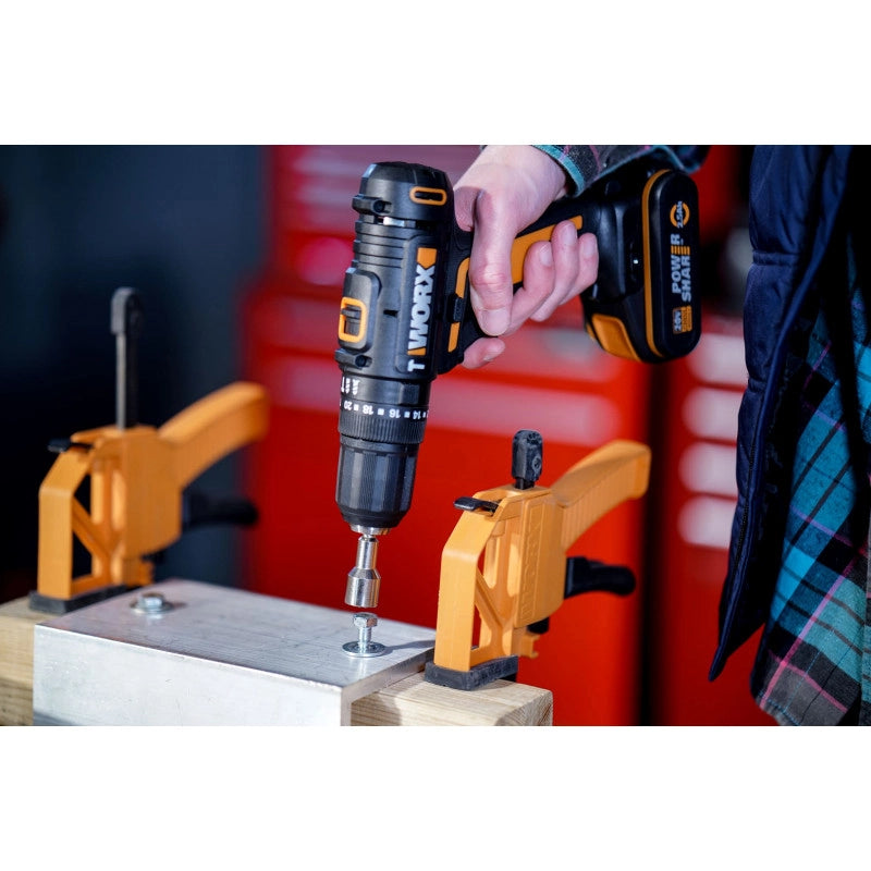 Avvitatore a Batteria 20 Volt WX100 con Coppia 30 Nm e Mandrino 10 mm per Foratura e Avvitatura - Worx