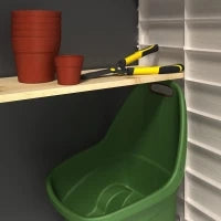 Porta Attrezzi da Giardino Store-It-Out Max, 1200L, Effetto Legno, Beige, 145,5x82x125H cm