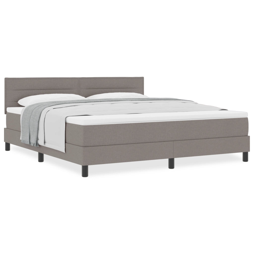 Letto a Box Spring con Materasso Taupe 180x200 cm Tessuto