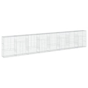 Gabbione recinto a gabbia muro di contenimento con coperchio 800 x 50 x 150 cm ferro zincato argento 02_0040204