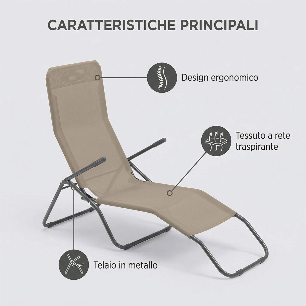 Marvin Lettino Basculante da Giardino Swing Sdraio Oscillante in Acciaio Telo Textilene Traspirante Relax Ergonomico per
