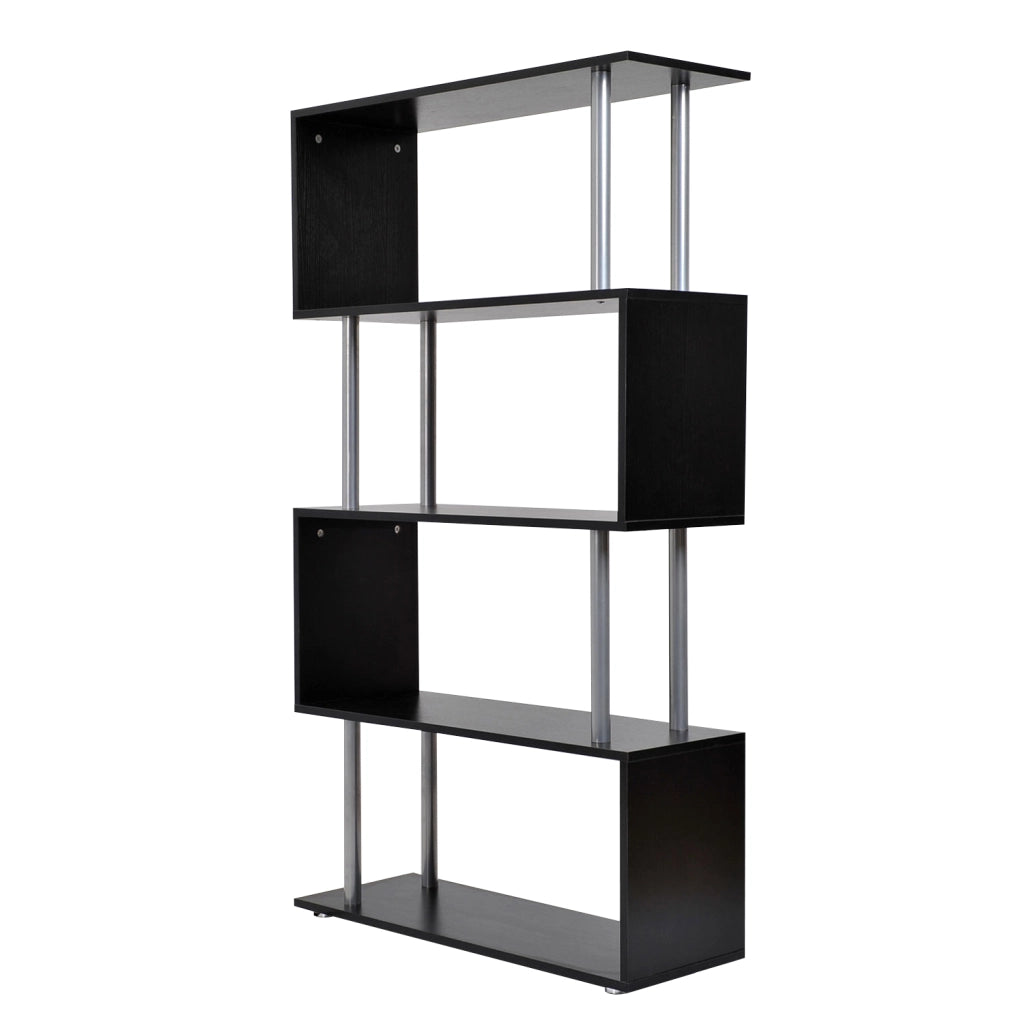 Libreria Design Moderno 4 Livelli ¨C zephmum ¨C 80x30x145 cm Nero