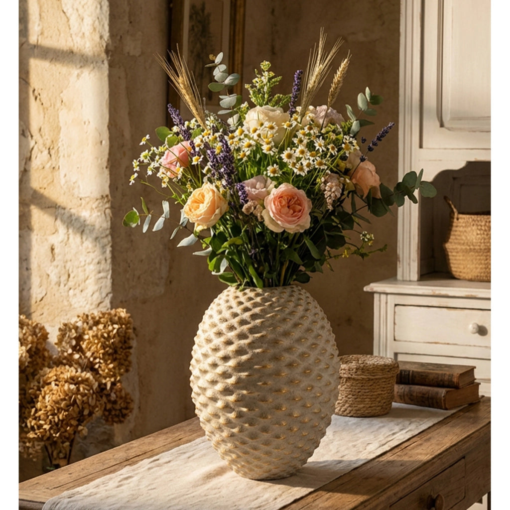 Vaso Decorativo VKH1021, Grigio, Ceramica, 29,5x29,5x36 cm