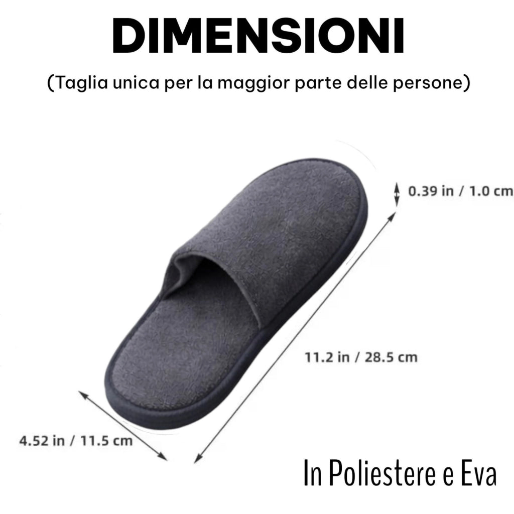 2 Paia Pantofole Monouso Hotel Taglia Unica Antiscivolo da Viaggio Spa 90128