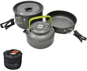 Impianto da Cucina Portatile per Campeggio - Set di Panni - Pentola da Tè - Borsa in Nylon - Maniglia Antiscivolo - Kit da Cucina Portatile