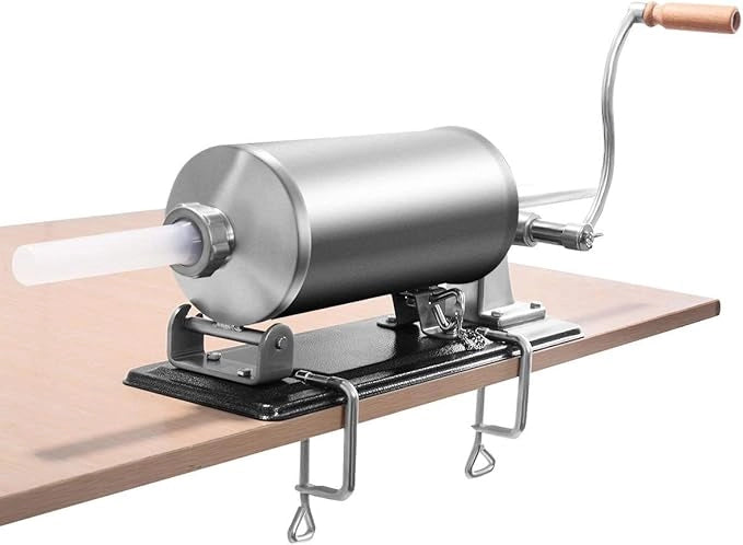 4 kg Insaccatrice per Salsiccia, Macchina per la Produzione di Salsicce, Insaccatrice Manuale per Uso Domestico, Salsicce Siringa con 4 Tubi di Riempimento