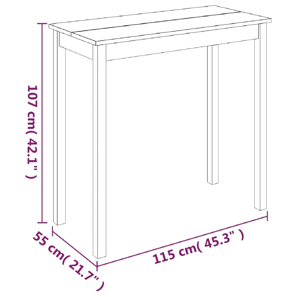 Tavolo da Bar in MDF Nero 115x55x107 cm 240378