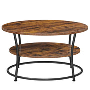 Tavolino da caffè tavolo da soggiorno credenza bassa 2 ripiani con ripiano portaoggetti facile da montare struttura in metallo stile industriale marrone 12_0007484