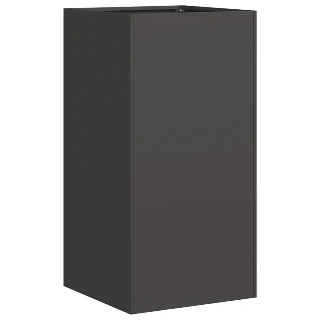 Fioriera Nera 40x40x80 cm in Acciaio Laminato a Freddo