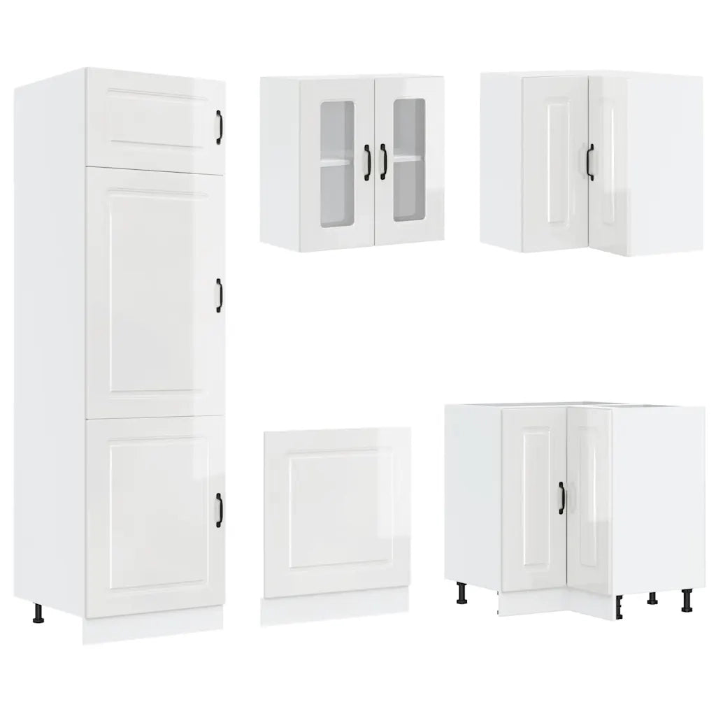 vidaXL Set Mobili da Cucina 14 pz Porto Bianchi Lucido in Truciolato