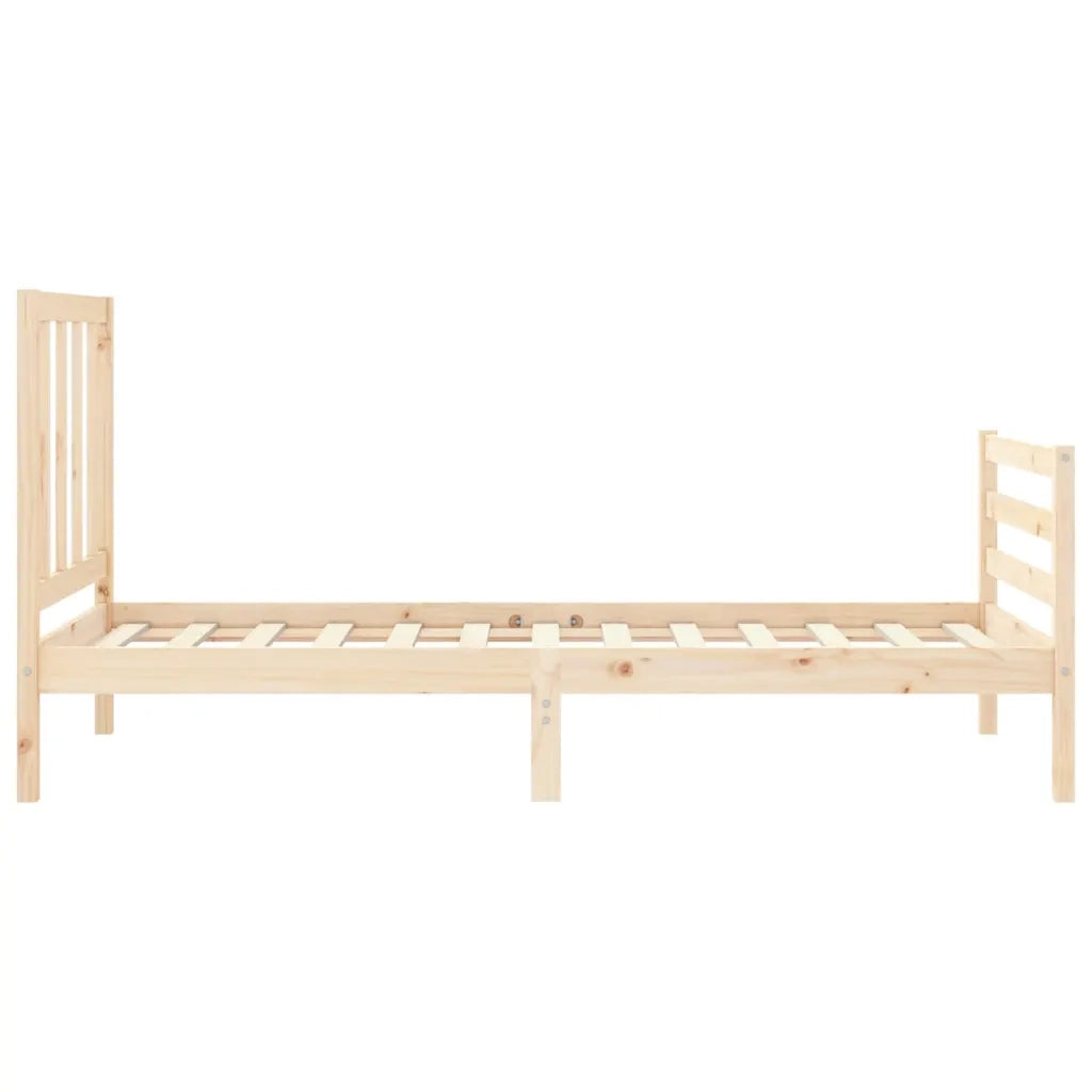 Giroletto con Testiera Single-Struttura Letto in Legno Massello 215424