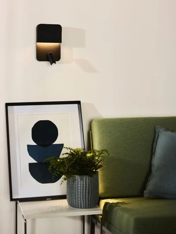 Applique Lucide Boxer LED 5W 3000K nero acciaio 2 luci