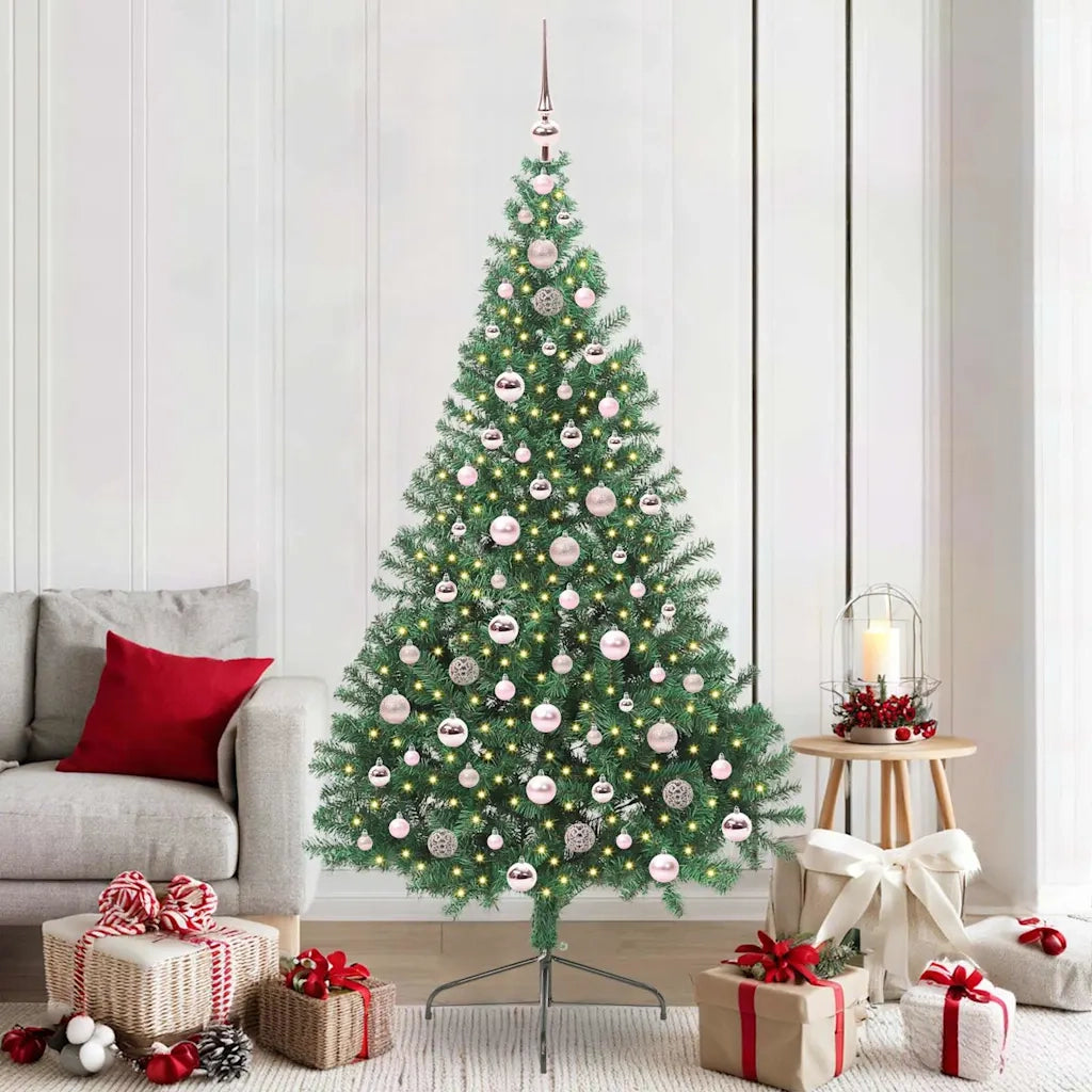 Albero di Natale | Decorazioni natalizie artificiale con luci integrate Verde 210 cm