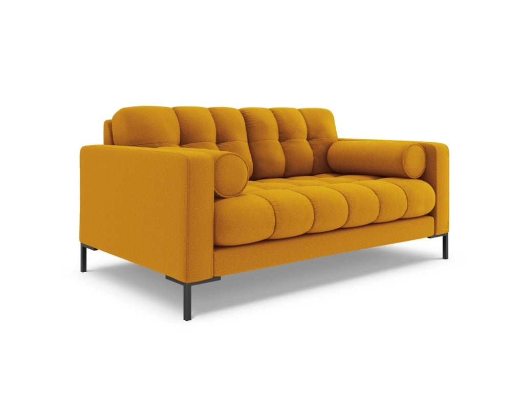 Cosmopolitan Design - Divano "Bali" 2 posti in tessuto strutturato giallo 