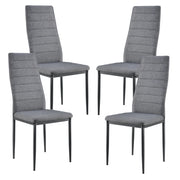 [en.casa] Sedie per Sala da Pranzo Set di 4 Sedie Imbottite 96 x 43 x 52 cm Acciaio Poliestere Grigio