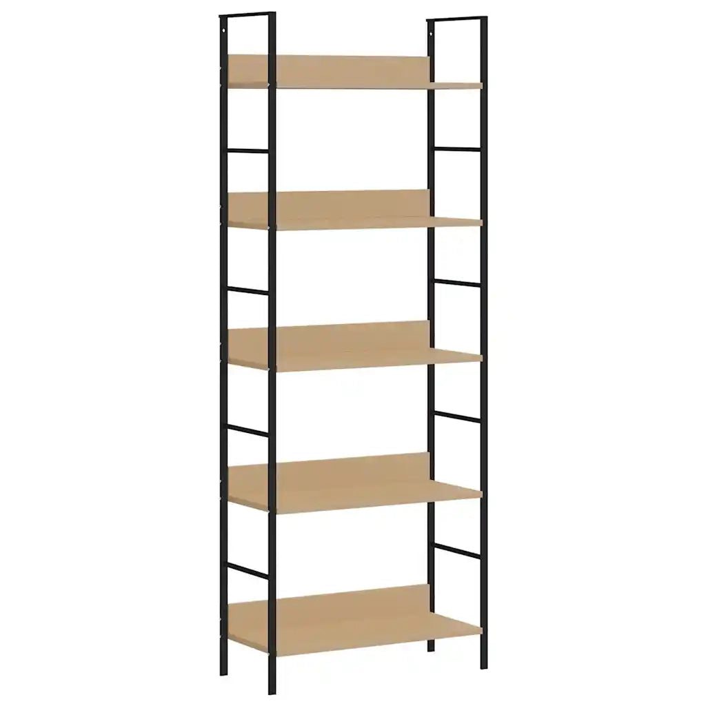 Scaffale Libri 5 Ripiani Rovere 60x27,6x158,5 Legno Multistrato 288227