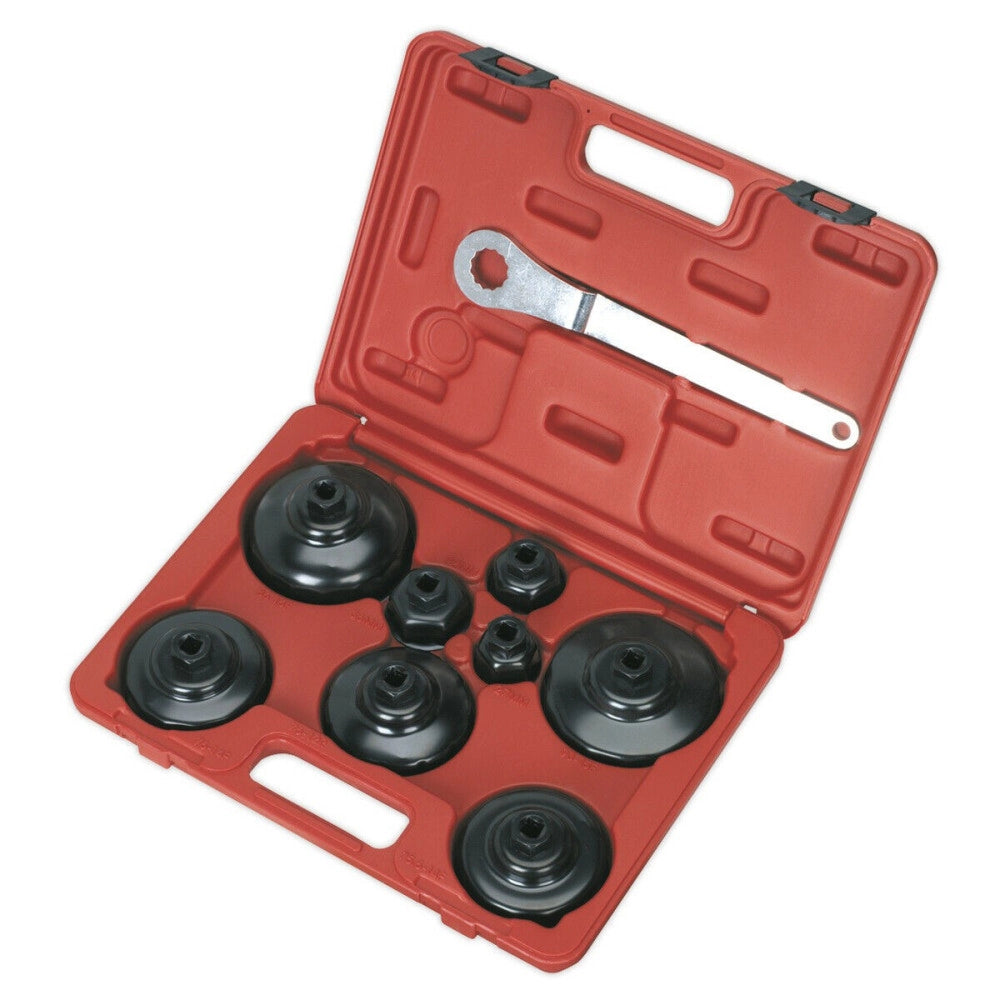 Trade Shop - Set 9 Pz Chiavi A Tazza Per Filtro Olio Auto Con Chiave Smontaggio Montaggio -