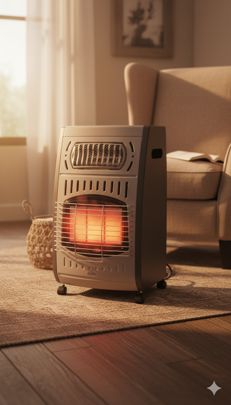 Stufa a Gas Gpl da Interno ad Infrarossi Ventilata 4.2 kW + 2.0 kW Qlima GH3062RF Grigia