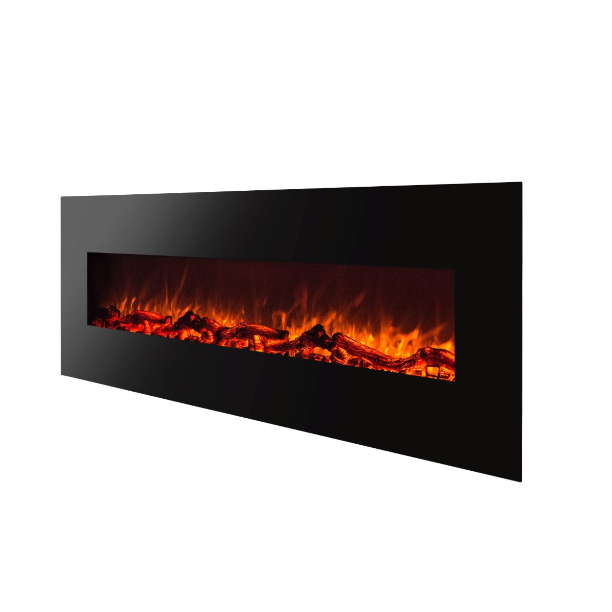 Camino Elettrico da Parete 55x182,2x14 cm Effetto Fiamma 1500W Elit