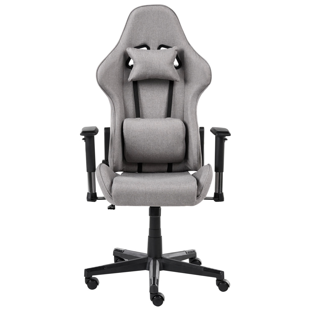 Sedia da ufficio ergonomica in tessuto con braccioli regolabili di colore grigio chiaro poltrona gaming stile moderno