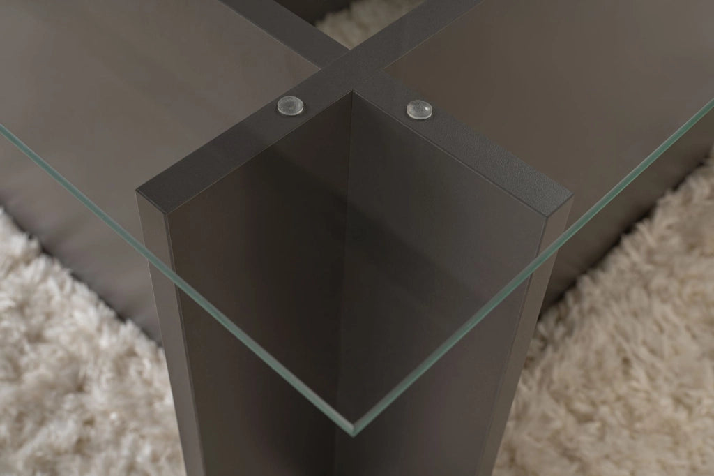 Tavolino in vetro "Vetrino" 105 x 65 x 40 cm - Antracite