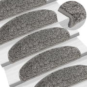 Tappetini per scale 10 pz 65x21x4 cm Grigio Semicircolari Grandi 149799