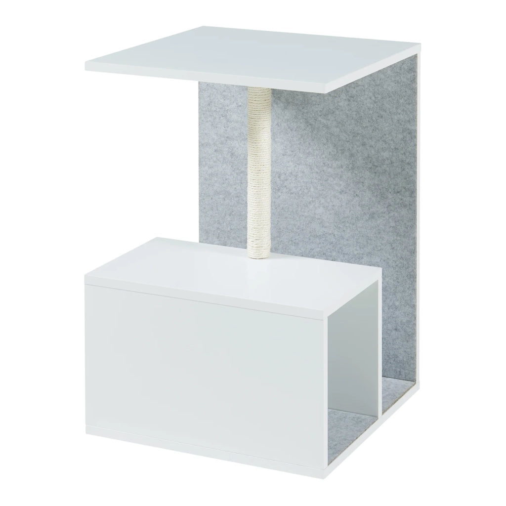 Tavolino laterale con tiragraffi 60 x 40 x 40 cm bianco 03_0010895