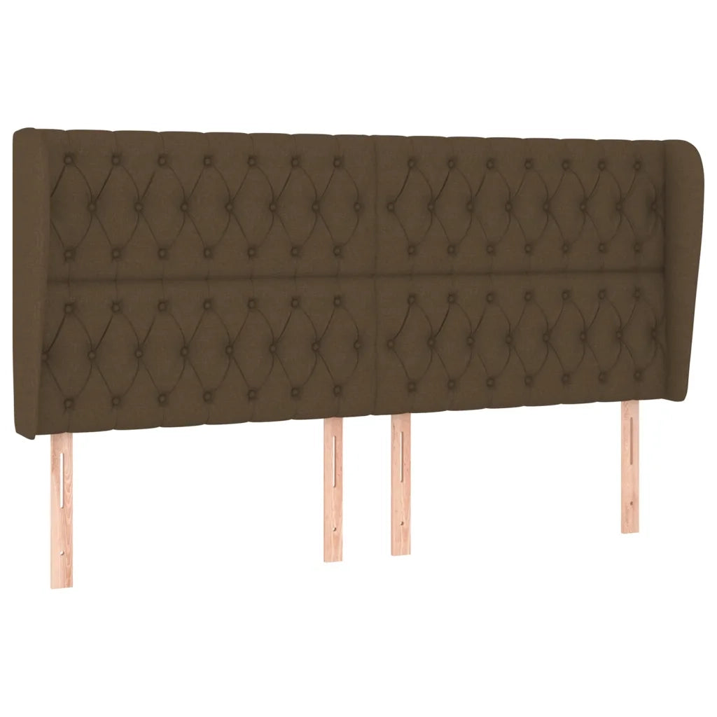 Testiera | Testata ad Orecchio Marrone Scuro 183x23x118/128 cm in Tessuto
