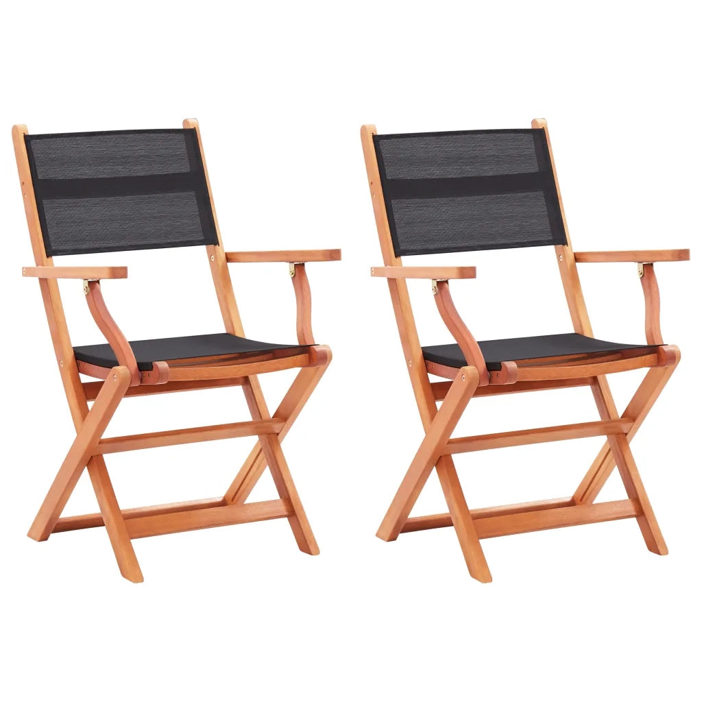 Sedie da Giardino Pieghevoli 2 pz Legno Eucalipto e Textilene cod mxl 5765