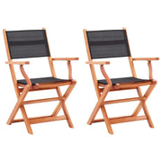 Sedie da Giardino Pieghevoli 2 pz Legno Eucalipto e Textilene cod mxl 5765