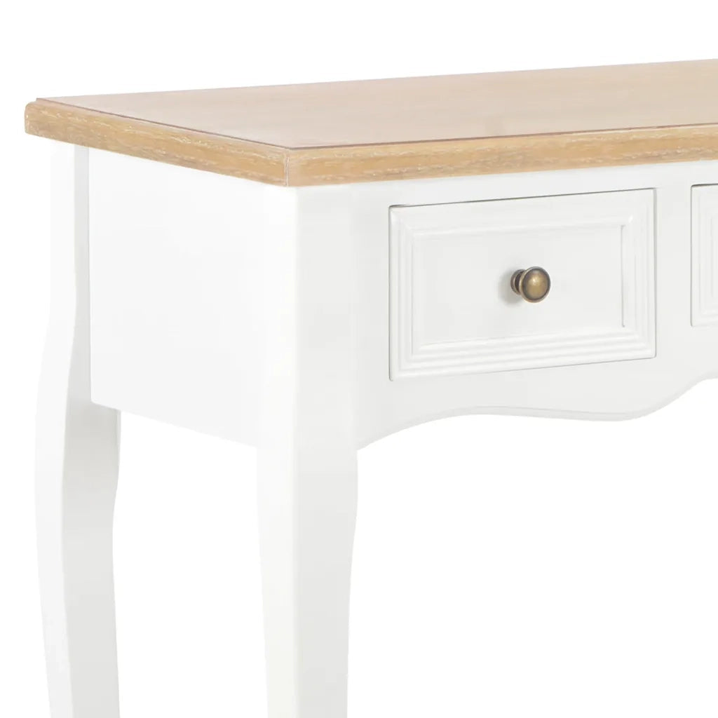 Tavolo Consolle da Trucco con 3 Cassetti Bianco 280044