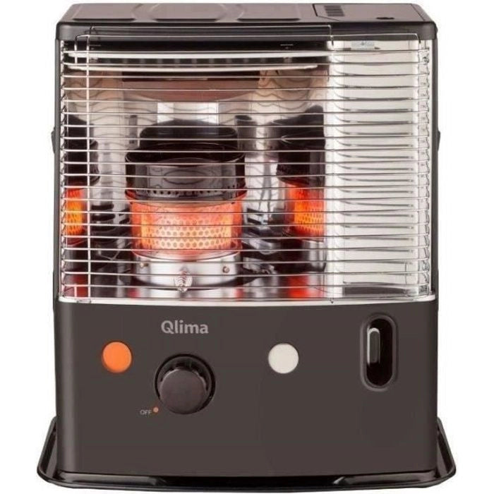 QLIMA R7224-SC - 2400 watt - stufa a olio stoppino - fino a 85 m3 - rilevatore di CO - serbatoio 4,2 litri
