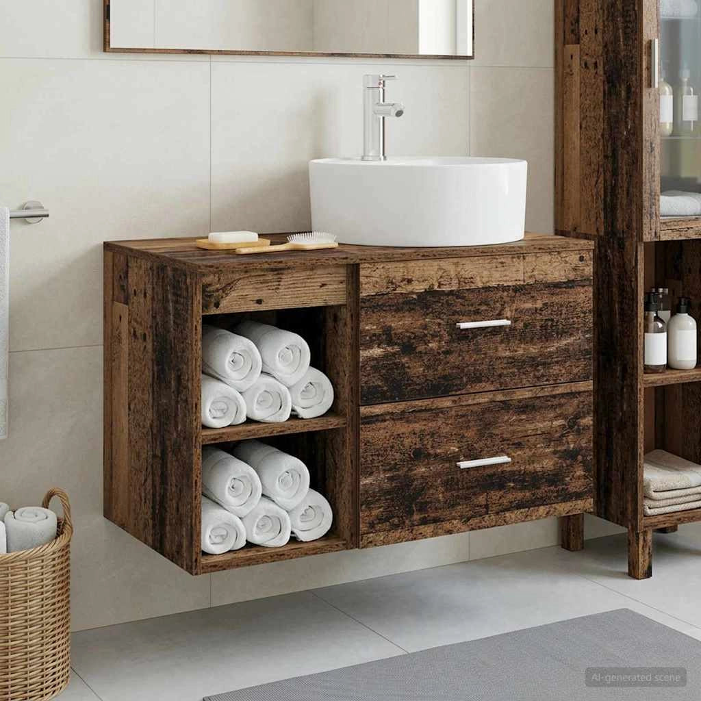 Set di mobili per il bagno 2 pz Legno antico 3403910