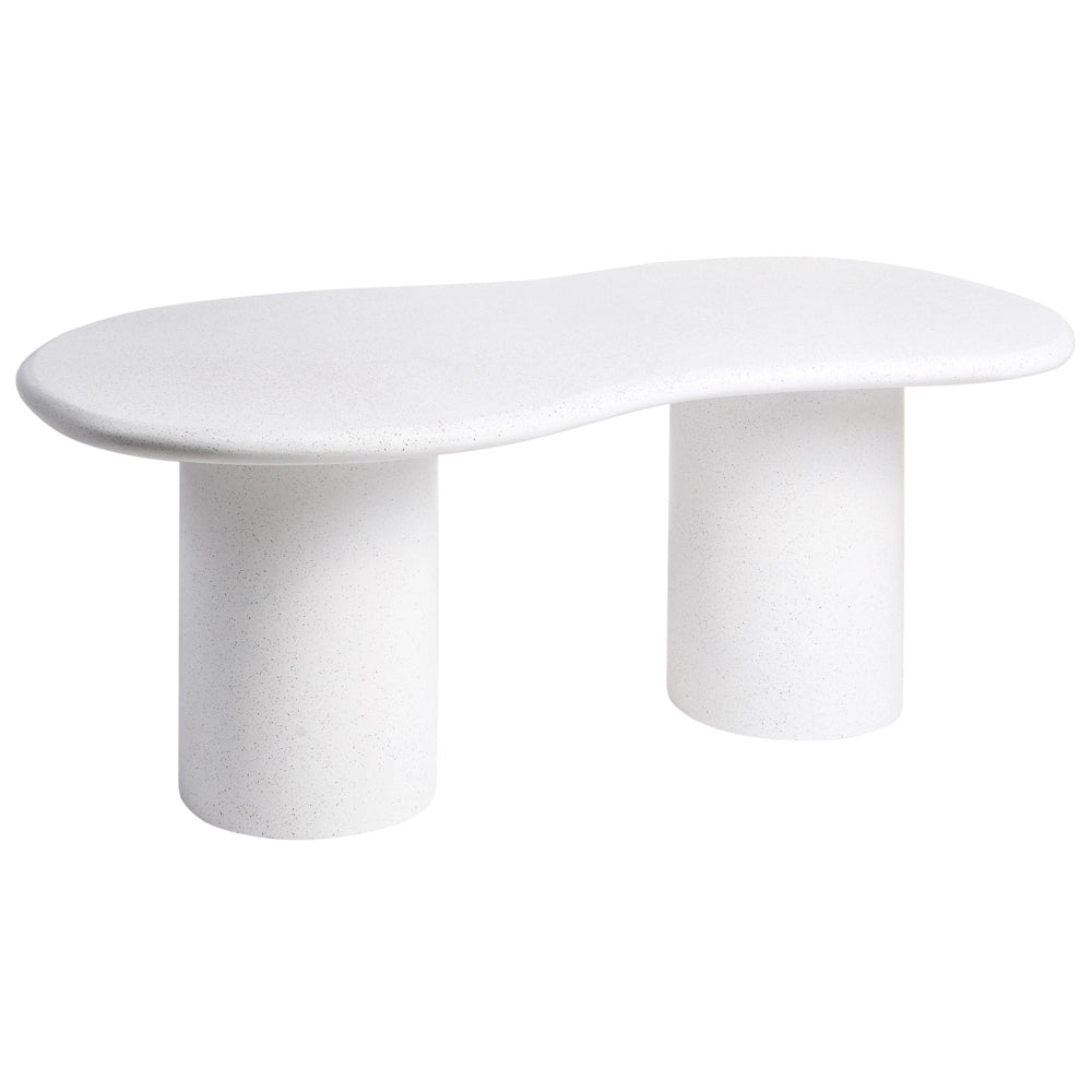Tavolo da giardino effetto terrazzo bianco MgO 6 posti ruggine resistente alle intemperie forma irregolare sala da pranzo moderna per esterni e interni