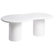 Tavolo da giardino effetto terrazzo bianco MgO 6 posti ruggine resistente alle intemperie forma irregolare sala da pranzo moderna per esterni e interni