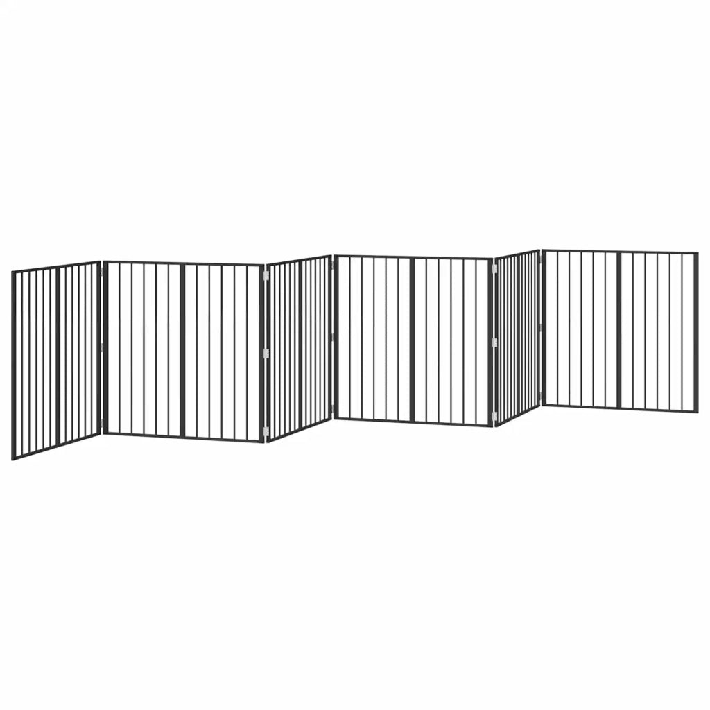 Cancello per cani 6 pcs Nero 80 x 80 cm Acciaio zincato 892007