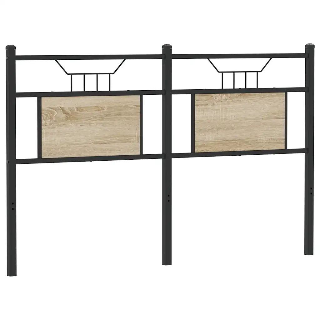 Testiera Rovere Sonoma 150 cm in Legno Multistrato e Acciaio