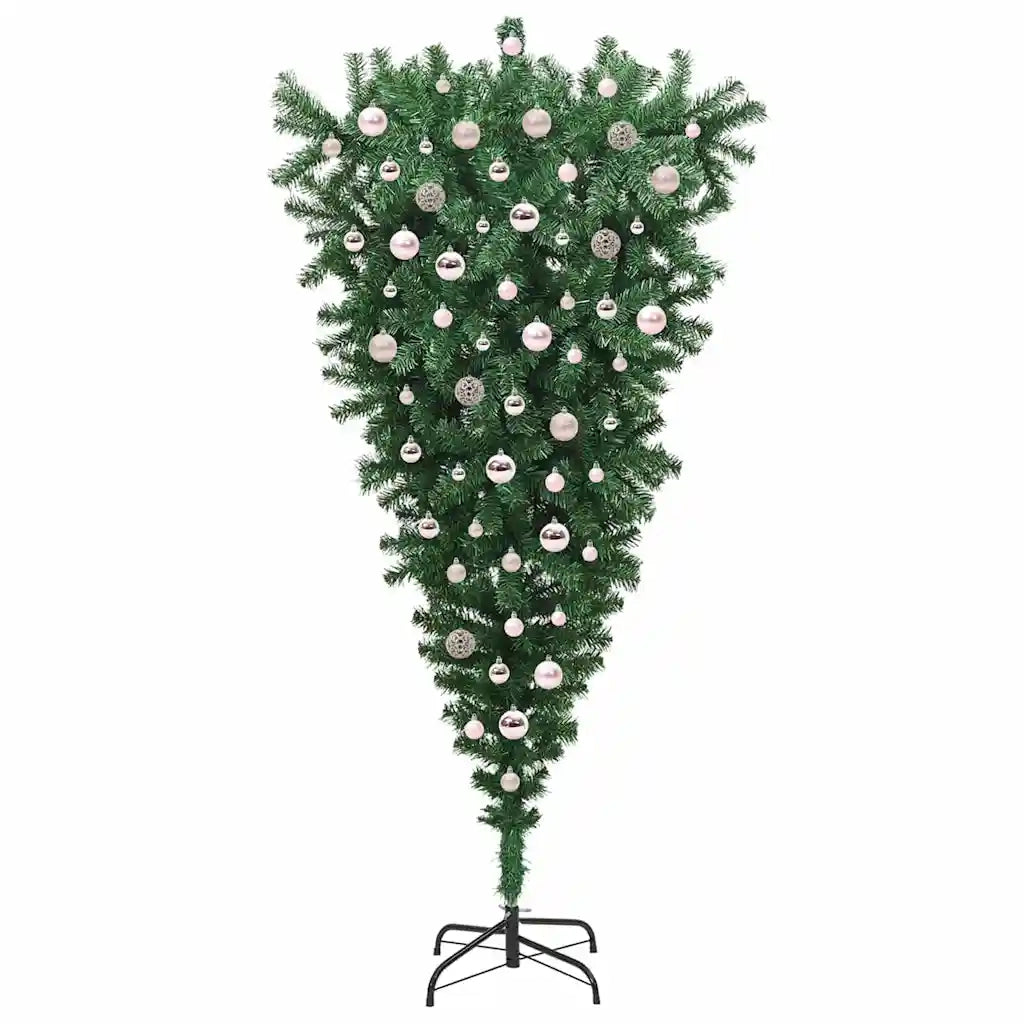 Albero di Natale artificiale preilluminao capovolto con set di palline 3396875