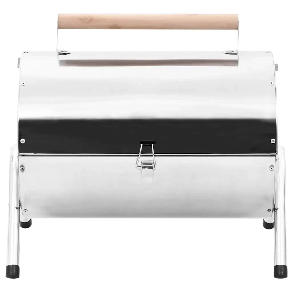 Barbecue da Tavolo Portatile in Acciaio Inox con Doppia Griglia 47852