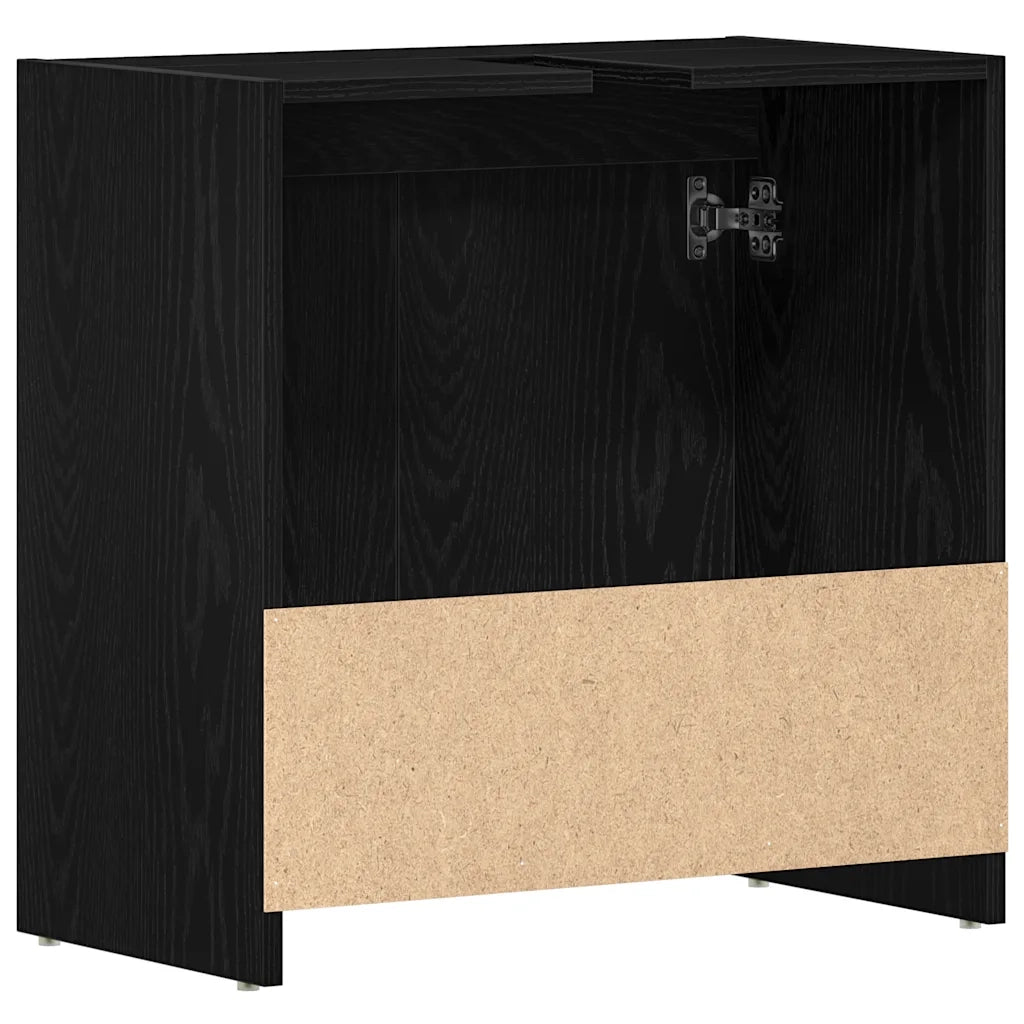 vidaXL Armadietto Bagno Rovere Nero 60x33x60 cm Legno Ingegnerizzato