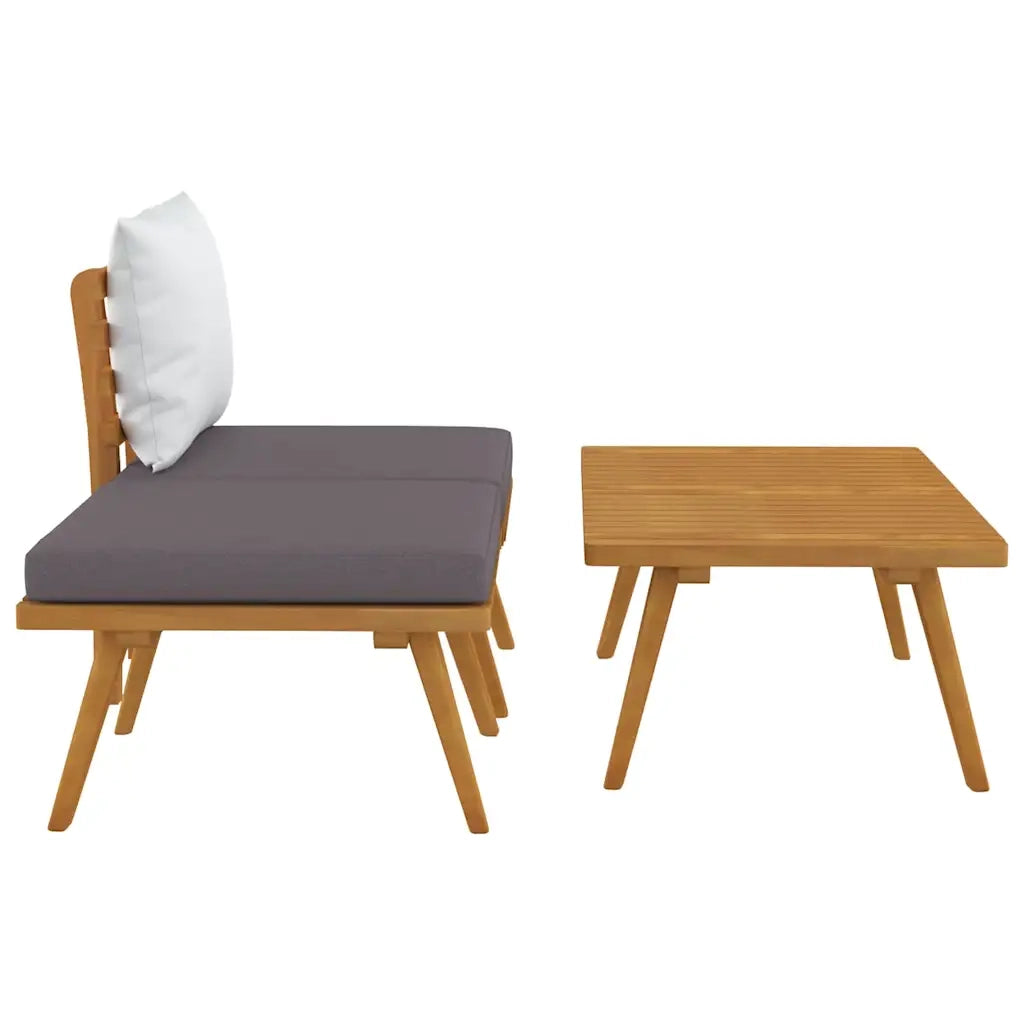 Salotto da Giardino-Set Divani da Giardino 3 pz con Cuscini in Massello di Acacia 549732