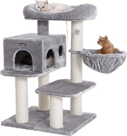 Torrone per gatti / palo per granchio - attrezzo per gatti con torre di gioco, centro di attività stabile e stabile, albero per gatti con amaca e grazioso rifugio per gatti