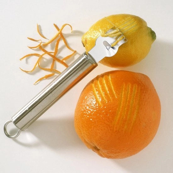 Set di raspa, forchetta e dischiller - Schiller per arance e limoni - Raspa per agrumi in acciaio inossidabile - Attrezzatura da cucina e bar