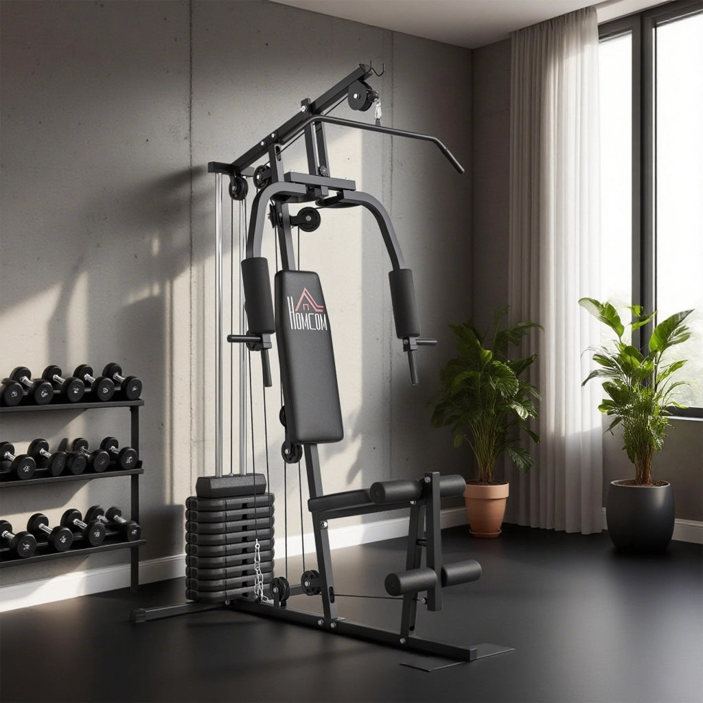 Stazione Fitness Multifunzione ¨C Xylo ¨C 45kg, 135x103x200cm, Nero