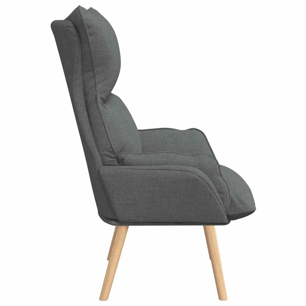Poltrona | Sedia Relax Grigio scuro 69 x 74 x 93 cm Tessuto e compensato