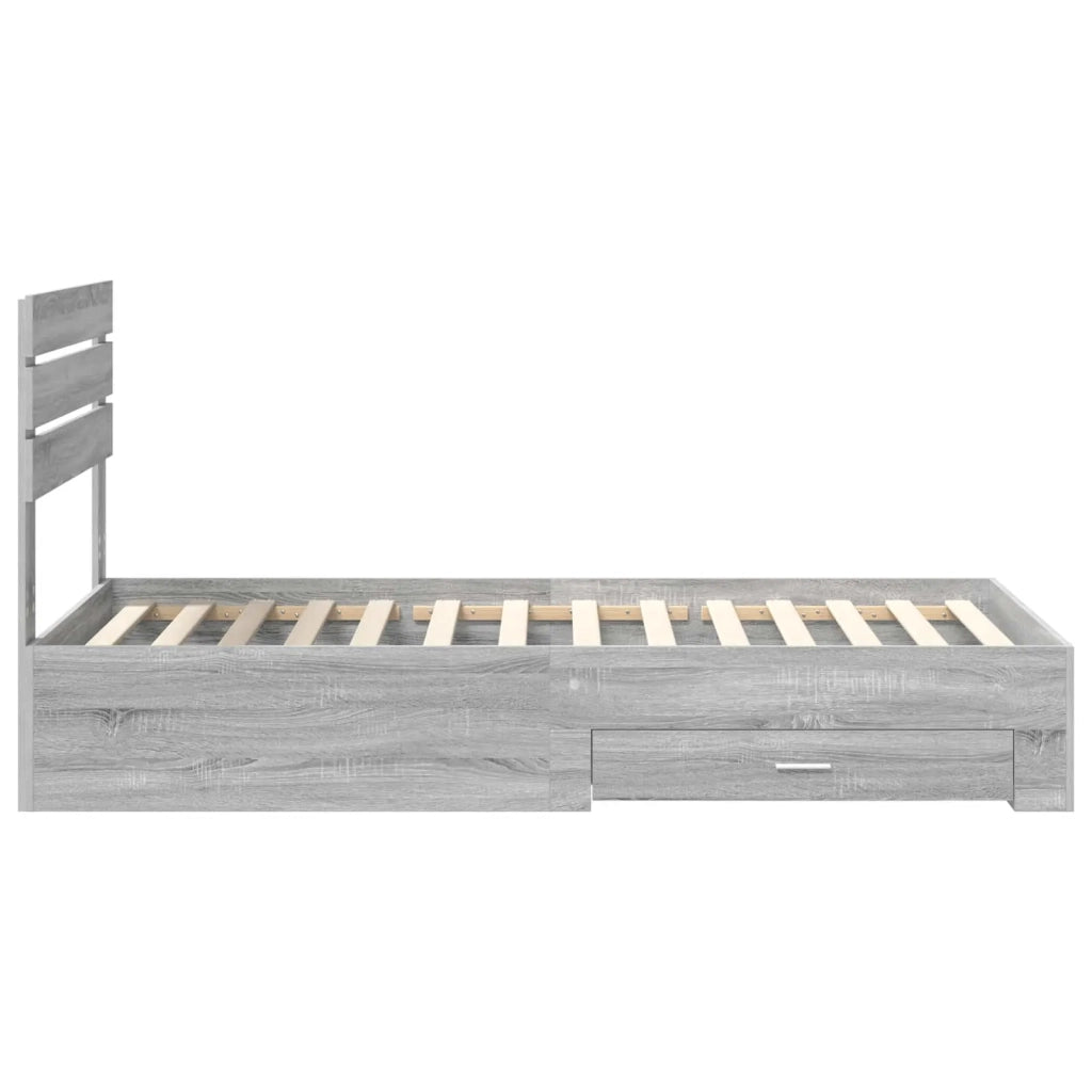 Struttura del letto Grigio Sonoma e Argento 75 x 190 cm 3411703